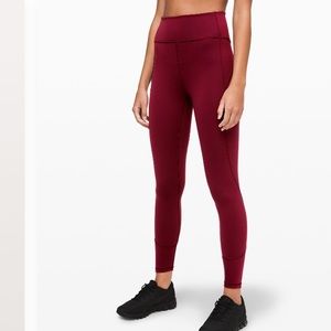 Lululemon In Movement High-Rise Tight 25” • Everlux • Size 6 • Garnet / Maroon